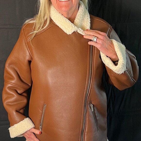 Splendid Brown Shearling Jacket - Picture 6 of 6